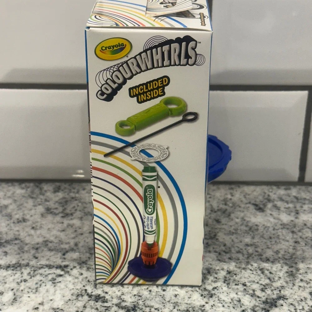 Crayola Kids Colourwhirls Spinning Top Toy Blue Drawing Nontoxic Arts Crafts